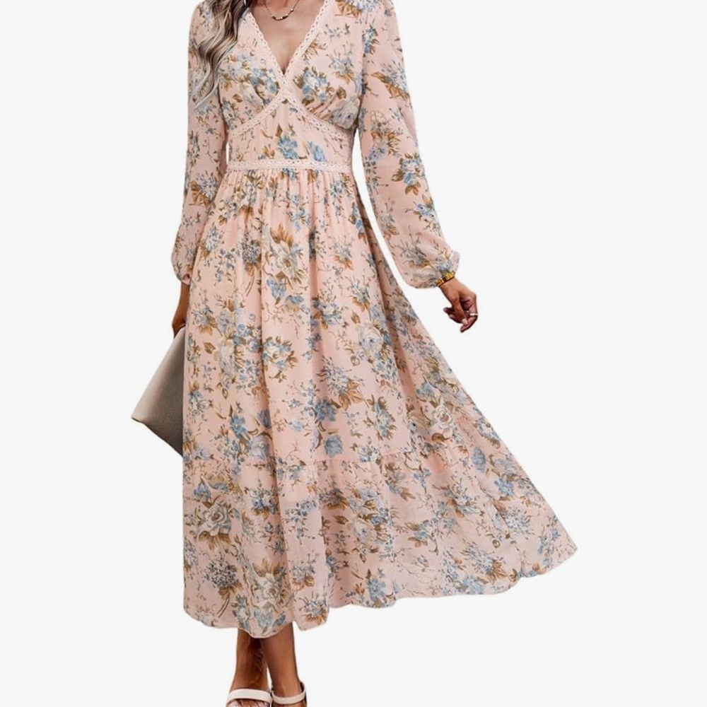 Floral Long Sleeve Maxi Dress - ChooTeeYeen